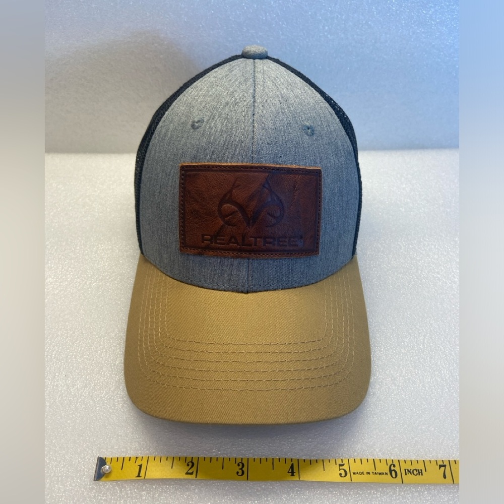 REALTREE Truckers Cap w/Brown Leather Patch🧢-OSFM